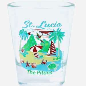 St. Lucia The Pitons Shot Glass