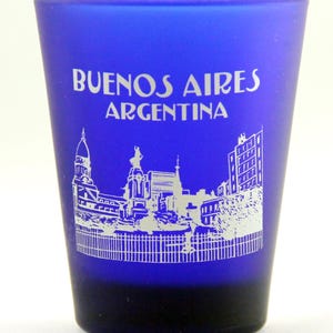 Buenos Aires Argentina Cobalt Blue Frosted Shot Glass