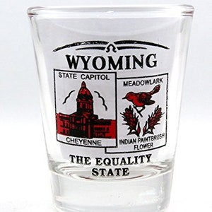 Wyoming State Scenery Red New Shot Glass