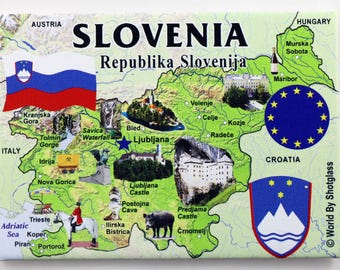 Slovenia EU Series Souvenir Fridge Magnet 2.5 inches X 3.5 inches