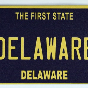 Delaware Plaque d'immatriculation Réfrigérateur Collector's Souvenir Aimant 2,5" X 3,5