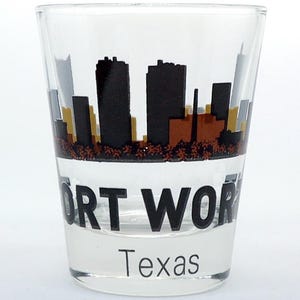 Fort Worth Texas Sunset Skyline Shot Glass