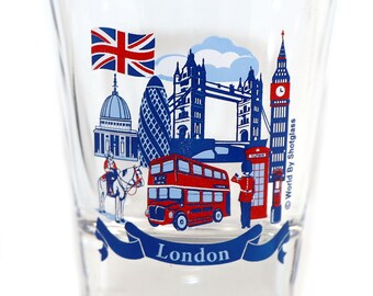 London England Wahrzeichen Und Symbole Blue Ribbon Schnapsglas