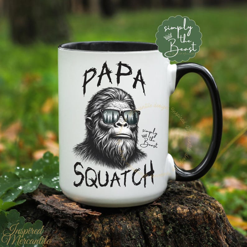 Sasquatch Mug, Cryptid Coffee Cup, BigFoot Gifts for Him 15 fluid ounces