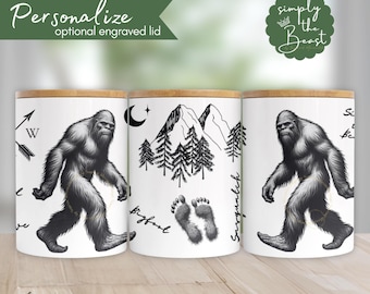 Custom Sasquatch Candle, Bigfoot Merchandise, Cryptid Decor Gift for Him