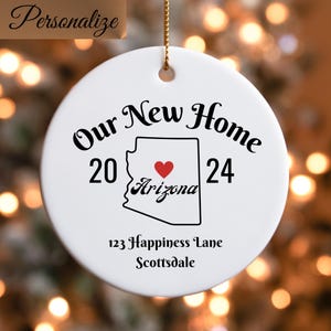 Arizona Ornament, New Home State Ornament, Arizona Christmas Ornament, Custom House Warming Gift, Personalized Christmas Keepsake Ornament