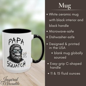 Sasquatch Mug, Cryptid Coffee Cup, BigFoot Gifts for Him image 2