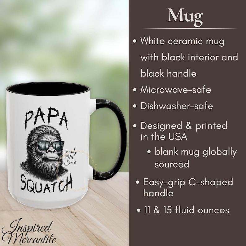 Sasquatch Mug, Cryptid Coffee Cup, BigFoot Gifts for Him image 2