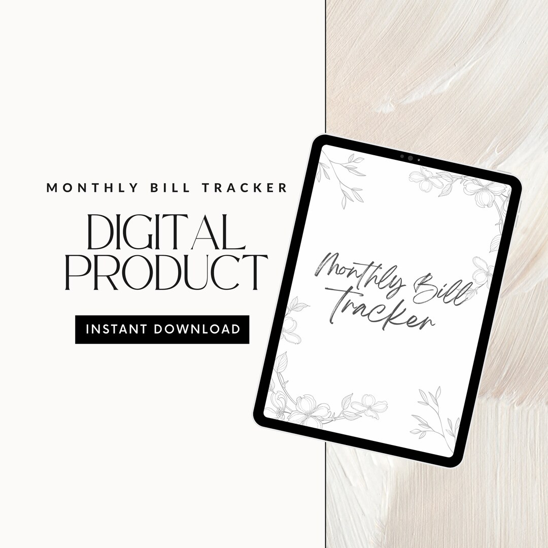 Editable Monthly Bill Tracker Printable Monthly Bill Tracker - Etsy