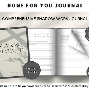 Shadow Work Journal | Therapy Journal | 30 Day Mental Health Journal | Personal Growth | Life Planner | Resell Planner| PLR Planner