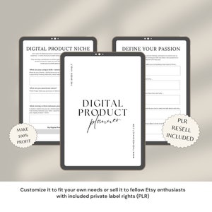 Digitaler Produktplaner | Etsy Business Plan | Etsy Verkäufer Planer | Kleinunternehmen | Business Planer | Planer weiterverkaufen| PLR Etsy