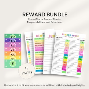 Mum Bucks, Chore Bucks, Kids Reward Money Printable, Kids Reward Coupons | Editable Reward System | Good Behavior Bucks