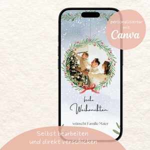 Cartão de Natal digital | Natal | Saudações de Natal | Mensagem de status WhatsApp | cartão digital | Canva | personalizável