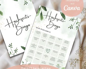 Wedding Bingo | Guest Bingo | Wedding Game | Party | Wedding | Canva Template | Customizable