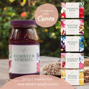 Labels for homemade gifts | Jam | Liqueur | Spices | Tags | Canva template | Printable | Customizable