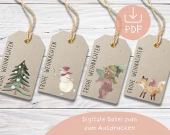 Christmas tags | Gift tags | Christmas gifts | Paper tags | Merry Christmas | Print yourself