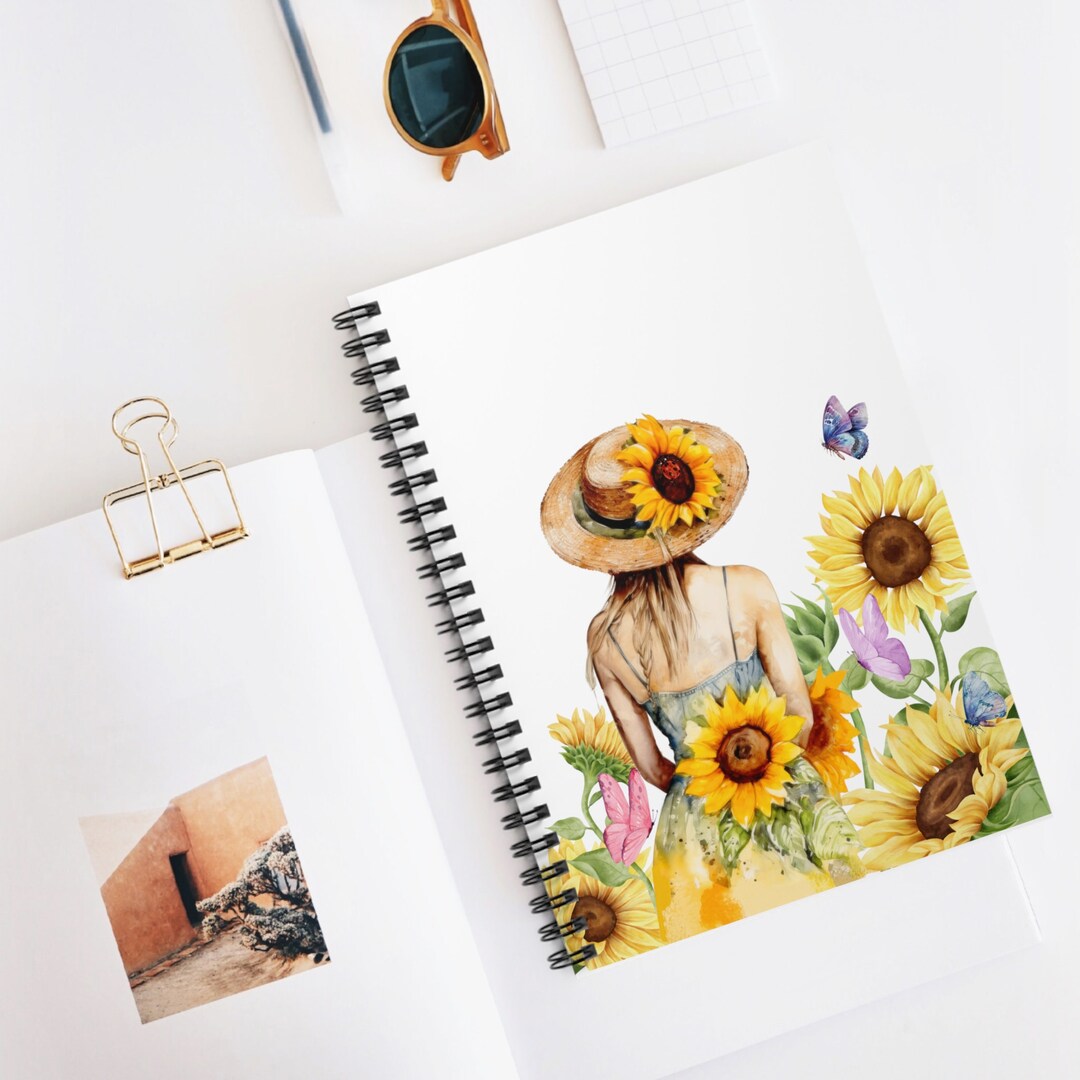 Spiral Notebook Ruled Line School Supplies Sunflower Etsy