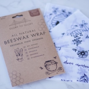 Beeswax Food Wraps 4-Pack: Natural Reusable Wraps for Bread