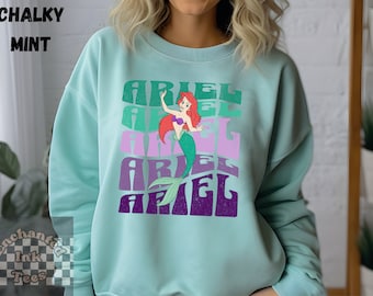 Groovy Ariel Unisex Sweatshirt, Vintage Disney Shirt, Retro Little Mermaid t-shirt, Disneyland Vacation Shirt, Comfort Colors Shirt