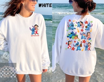 Lilo and Stitch Doodles Unisex Sweatshirt, Vintage Disney t-shirt, Stitch Doodles t-shirt, Double Sided Shirt, Lilo and Stitch Shirt