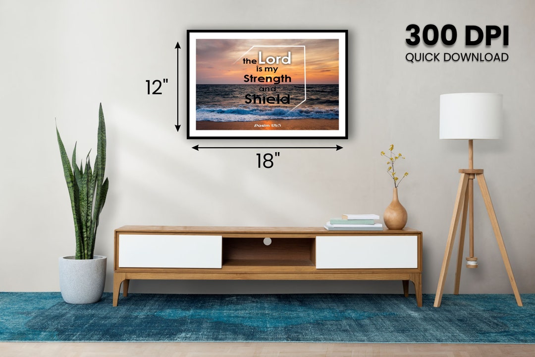 The Lord is My Strength Bible Verse Wall Poster/home Etsy