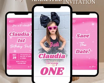 Birthday Invitation Pink Fashion Doll Birthday Party Invitation Girls Cute Doll Theme Invite for Party Instant Download Pink Evite Editable