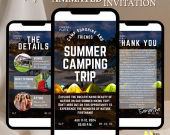 Camping Birthday Invitation Template Camping Party Invitation Camp Out Under The Stars Boy Campout Smores Party Instant Download EDITABLE