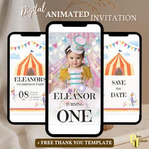 Carnival Circus Invitation, Carnival Birthday Party Invitation, Circus Party Invite, Carnival Invitation, Editable in CANVA