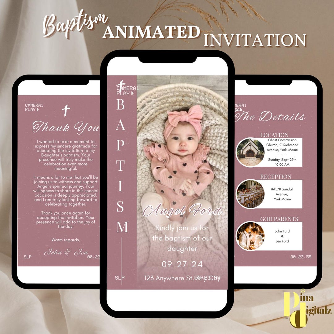 Baptism Invitation Girl, Girl Baptism Invitation, Girl Christening