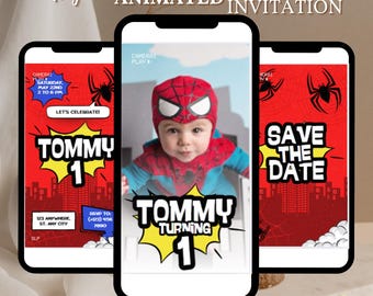 Spiderman birthday invitation, comics superhero invite, editable spidey party invite template, spider-man digital template