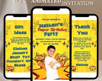 Editable Superheroes Birthday Invitation Template Editable Birthday Party Invitation Kids Party Invite Template Superhero Bday Video Invite
