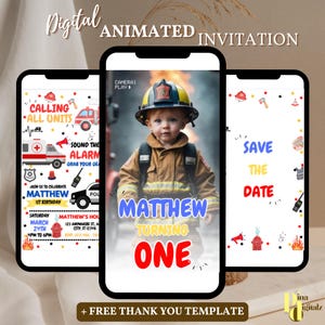 Emergency Vehicles Birthday Invitation, EDITABLE First Responders Party, Police Officer, Firefighter Boy Invite, Calling All Units