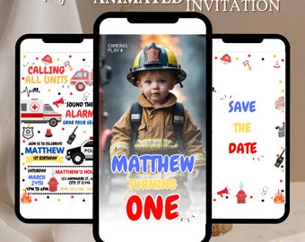 Emergency Vehicles Birthday Invitation, EDITABLE First Responders Party, Police Officer, Firefighter Boy Invite, Calling All Units