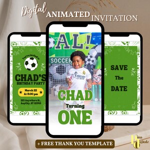EDITABLE Soccer Birthday Invitation, Soccer Invitation, Editable Canva Template