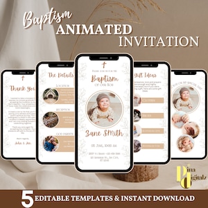 BOHO Blush Taufe digitale Einladung Pampasgras Taufe Telefon einladen Vorlage Tauftext Einladung Einladung BAP0001