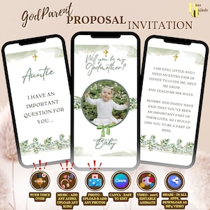 ¿Serás mi propuesta de padrinos? Tarjeta digital de propuesta de padrino Clásico Minimalista Moderno ¿Serás mi madrina y padrino? BAP0028