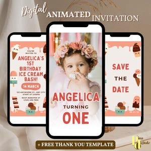 Ice Cream Birthday Invitation Ice cream social Party Here&#39;s the Scoop Pink Mint Purple Girl Birthday Editable Download