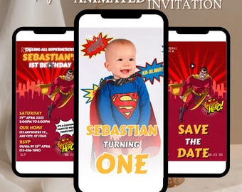 Avengers Birthday Invitation, Superheroes Kids Party, Spider-Man Evite, Iron Man Birthday Invite, Avengers Party, Editable Canva Template