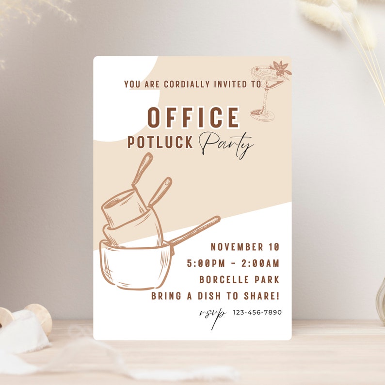Office Potluck Invitation for Potluck Invite Party for Potluck - Etsy
