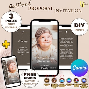 Digitale kaart Will You Be My Godfather, kaart Digital Godfather voorstel, e-card Will You Be My Godfather, tekst, geanimeerde sociale media BAP0022