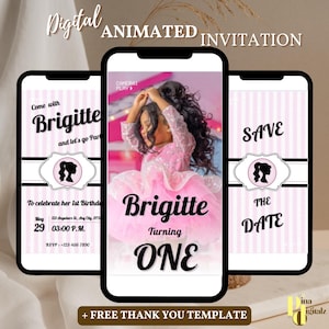Fashion Doll Invite Birthday Video, Pink Doll Birthday Video Invitation, Pink Sparkle Animated Invite, Doll Theme Party, Pink Glitter Invite