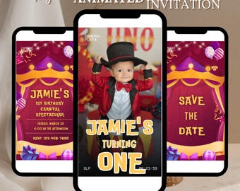 Faire-part d'anniversaire modifiable pour le carnaval, faire-part de fête de carnaval, faire-part d'anniversaire de cirque, fête d'anniversaire, toile numérique