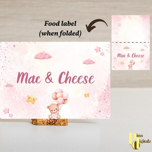 Taufe Digital Food Label Template Blush Pink Taufe Digitales Zelt Karte Bearbeitbar Soft Pink Taufe Instant Download Food Labels BAP0035