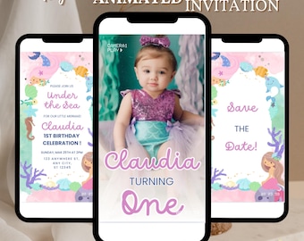 Mermaid Birthday Invitation Mermaid Invitation Mermaid Party Invitation Under the Sea Invitation Pink Theme EDITABLE Instant Download