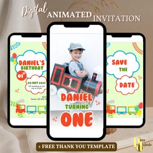 Train Birthday Invitation Chugga Chugga Choo Choo Invitation One Two 1st 2nd Birthday Invite Second Birthday Party Boy EDITABLE Digital