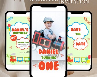 Train Birthday Invitation Chugga Chugga Choo Choo Invitation One Two 1st 2nd Birthday Invite Second Birthday Party Boy EDITABLE Digital