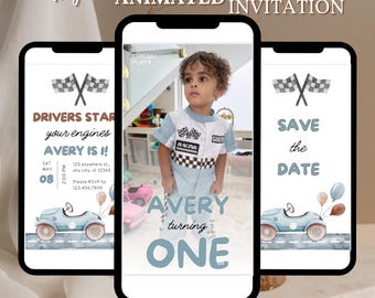 Invitación de cumpleaños editable de coche de carreras Invitación de coche de carreras deportivo, invitación para niños, invitación de cumpleaños de coche, descarga instantánea, plantilla de Canva