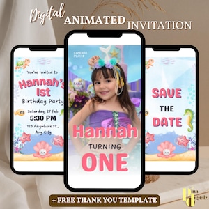 Dive Into Five Mermaid Invitation Pink Girl 5th Birthday Invite Editable Template Pastel Under the Sea Theme Instant Download