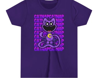 Catnap t shirt, poppy playtime catnap tshirt for kids, Youth Short Sleeve Tee gift ideas for years old