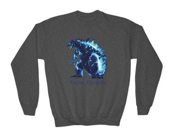 Sweat-shirt ras du cou pour jeune garçon Sweat Godzilla pour garçons et filles, idée cadeau pour écoliers